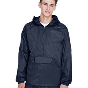 Quarter-Zip Hooded Pullover Pack Away Jacket