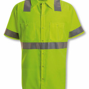 Men's High Visibility Safety Short Sleeve Work Shirt