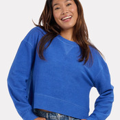 Women's Ribbed Knit Cropped Boxy Crew