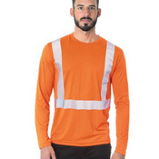 Unisex USA-Made Hi-Visibility Long Sleeve Performance T-Shirt - Segmented Tape